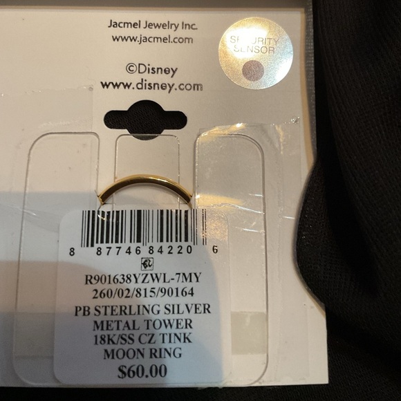 Disney Cubic Zirconia Tinkerbell Moon Cuff Ring 18k Gold-Plated
Sterling Silver - Picture 4 of 4